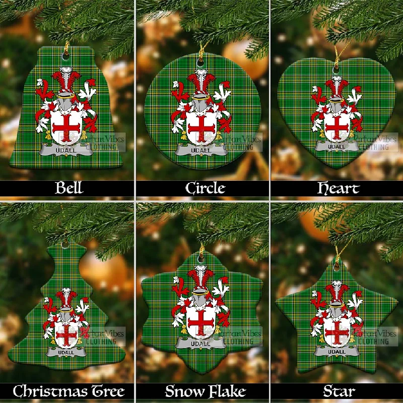 Udall Irish Clan Tartan Christmas Ceramic Ornament with Coat of Arms Crew Neck V-Neck Boat Neck Udall Irish Clan Tartan Christmas Ceramic Ornament with Coat of Arms Crew Neck V-Neck Boat Neck