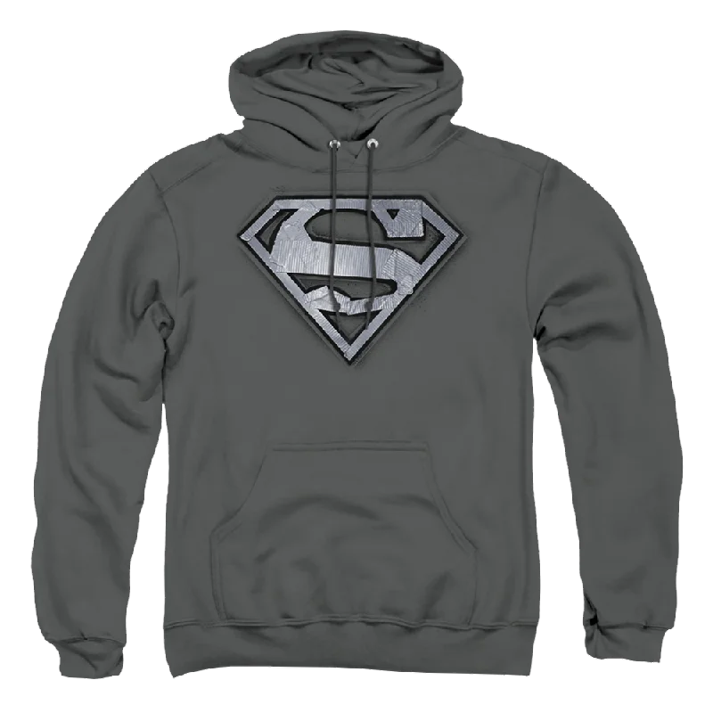 Superman Duct Tape Shield - Pullover Hoodie Bardot Neck Top