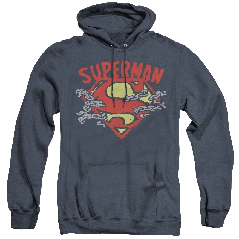 Superman Chain Breaking - Heather Pullover Hoodie Tight Sleeve Top