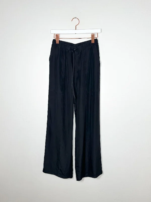 Pomandère - Silk Trouser - Black Trousers Winter Warm