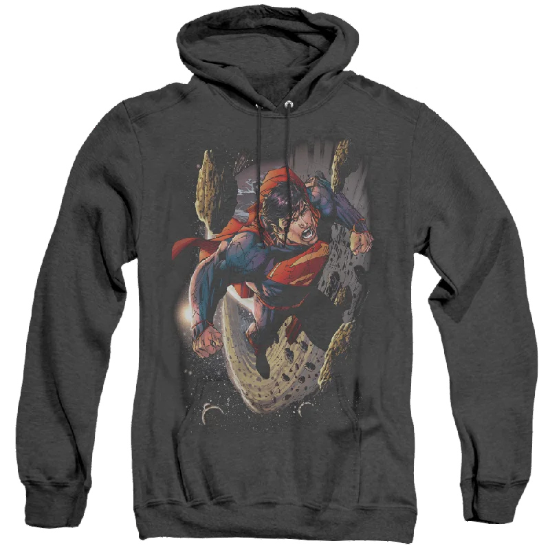 Superman Orbit - Heather Pullover Hoodie Puff Sleeve Stylish