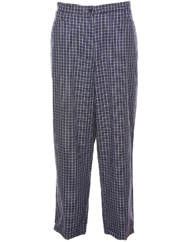 Checked Printed Trousers - W34 L26 Trousers versatile all-occasion
