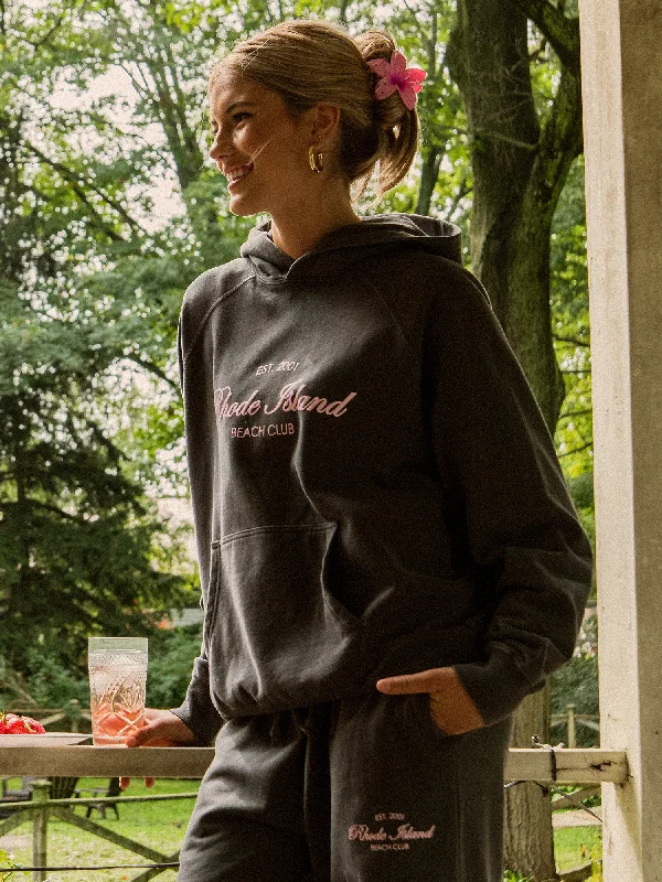 HARLOW CLOUD PRINT HOODIE - CHARCOAL Hoodie with Patch Decorative Personalized