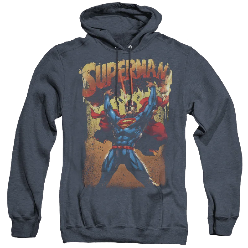 Superman Lift Up - Heather Pullover Hoodie Sarouel Sleeve Pullover