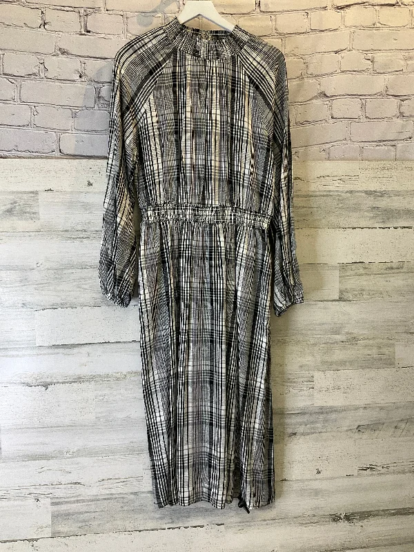 Dress Casual Midi By A New Day In Black & White, Size: M Fashionable Plaid Midi Dress