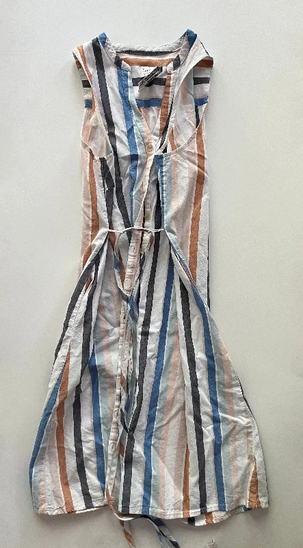 Dress Casual Midi By A New Day In Striped, Size: S Elegant Floral Appliqué Midi Dress Dress Casual Midi By A New Day In Striped, Size: S Elegant Floral Appliqué Midi Dress