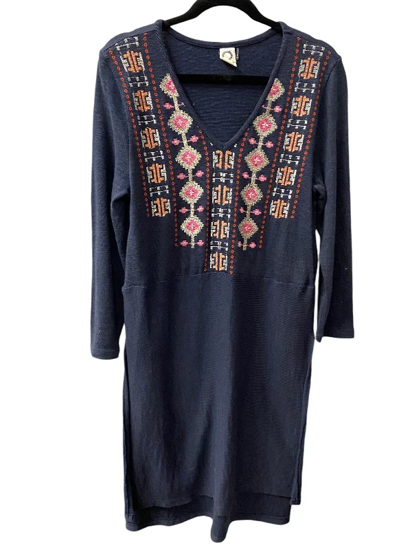 Dress Casual Midi By Akemi And Kin In Navy, Size: L Trendy Ruffled Sleeve Midi Dress Dress Casual Midi By Akemi And Kin In Navy, Size: L Trendy Ruffled Sleeve Midi Dress