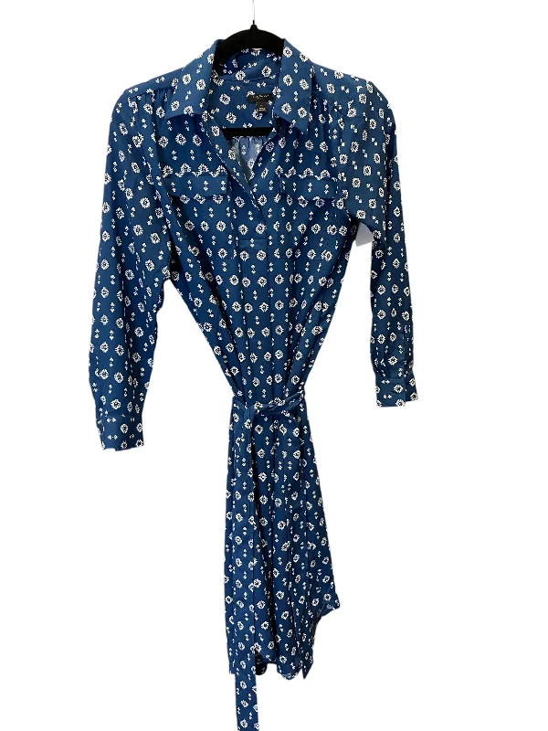 Dress Casual Midi By Ann Taylor In Blue & White, Size: S Fashionable Casual Midi Dress Dress Casual Midi By Ann Taylor In Blue & White, Size: S Fashionable Casual Midi Dress