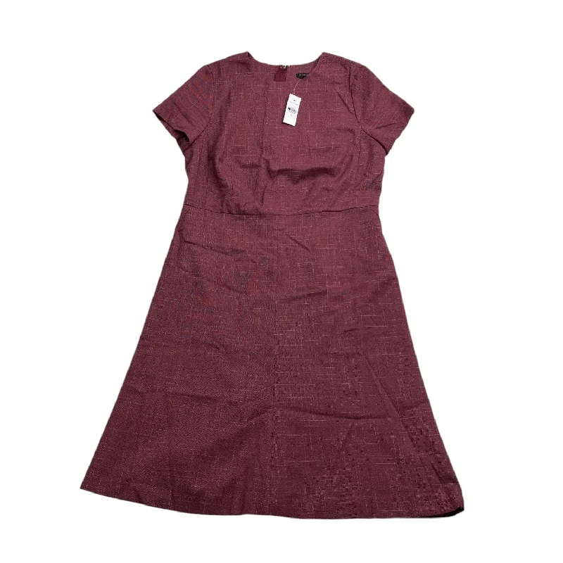 Dress Casual Midi By Ann Taylor In Purple, Size: 12 Trendy Ruffle Hem Midi Dress