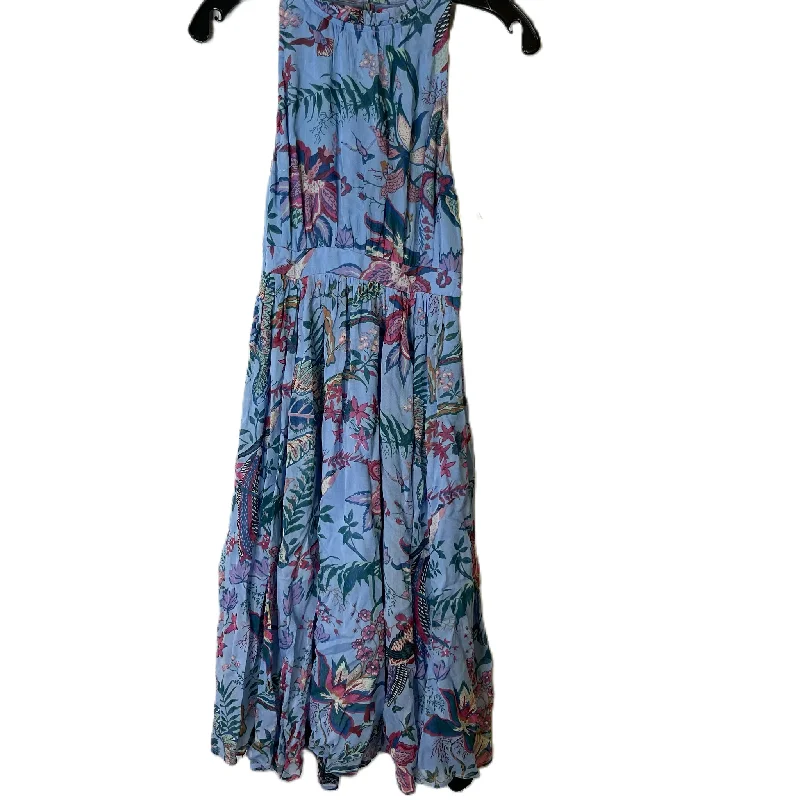 Dress Casual Midi By Anthropologie In Blue, Size: 0r Trendy Square Neck Midi Dress