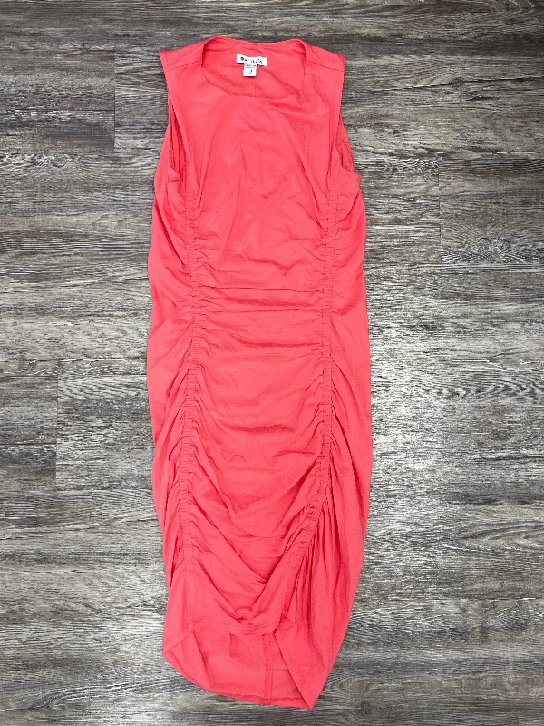 Dress Casual Midi By Athleta In Coral, Size: S Trendy Mock Neck Midi Dress
