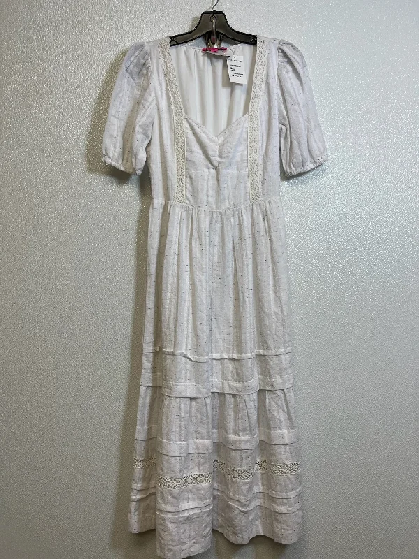 Dress Casual Midi By Betsey Johnson In White, Size: S Comfortable Ribbed Midi Dress
