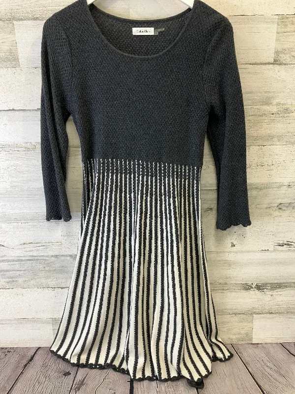 Dress Casual Midi By Calvin Klein In Black & White, Size: M Comfortable Button Front Midi Dress Dress Casual Midi By Calvin Klein In Black & White, Size: M Comfortable Button Front Midi Dress