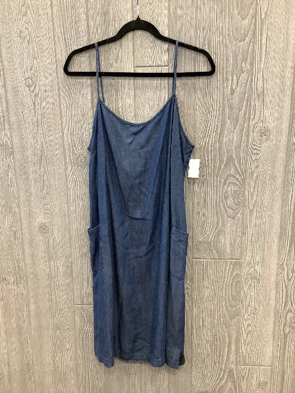 Dress Casual Midi By Calvin Klein In Blue, Size: L Comfortable Knitwear Midi Dress