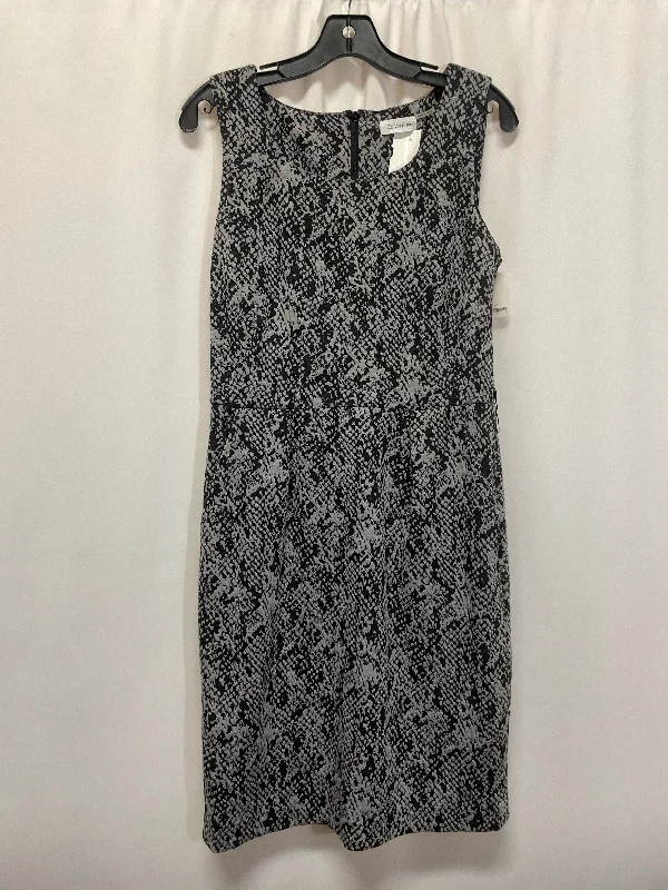 Dress Casual Midi By Calvin Klein In Grey, Size: M Comfortable Draped Midi Dress