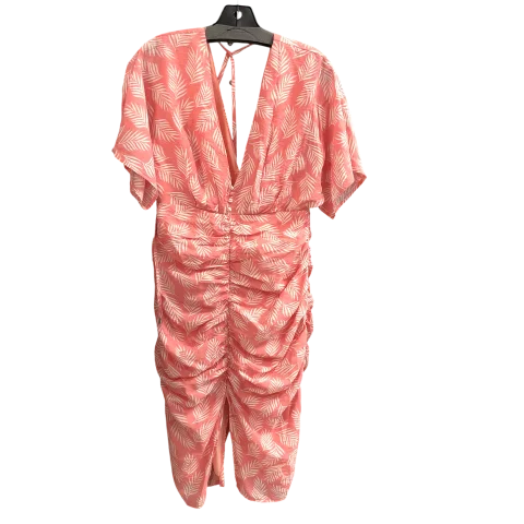 Dress Casual Midi By Cmc In Coral, Size: M Fashionable Floral Embroidery Midi Dress