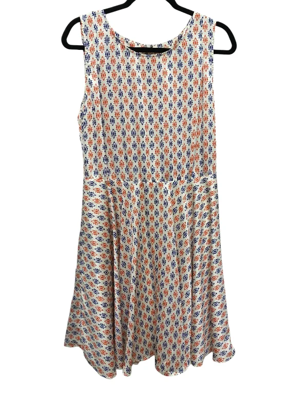Dress Casual Midi By Cremieux In Blue & Orange, Size: M Comfortable Button Front Midi Dress Dress Casual Midi By Cremieux In Blue & Orange, Size: M Comfortable Button Front Midi Dress