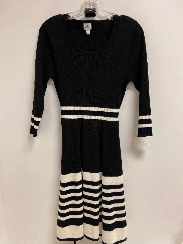 Dress Casual Midi By Dressbarn In Black & White, Size: M Cozy A-Line Midi Dress