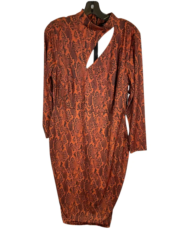 Dress Casual Midi By Eloquii In Orange, Size: 14 Trendy Tiered Hem Midi Dress