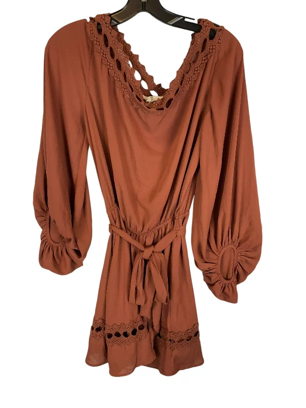 Dress Casual Midi By Entro In Brown, Size: M Comfortable Ruched Midi Dress
