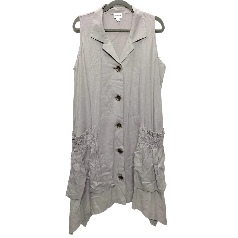 Dress Casual Midi By For Cynthia In Grey, Size: L Fashionable Fitted Midi Dress