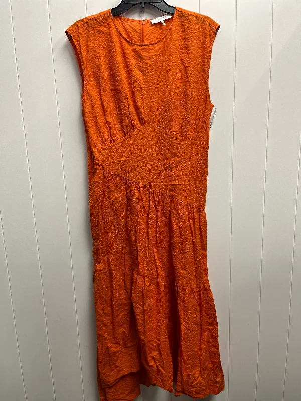 Dress Casual Midi By Frame In Orange, Size: L Stylish Cold Shoulder Midi Dress