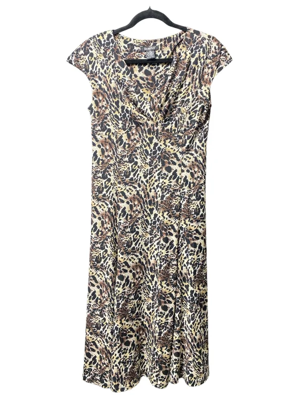 Dress Casual Midi By Glamour In Animal Print, Size: 10 Elegant Velvet Midi Dress
