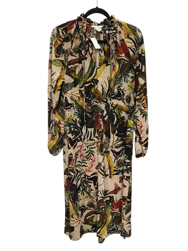 Dress Casual Midi By H&m In Tropical Print, Size: S Fashionable Skater Midi Dress