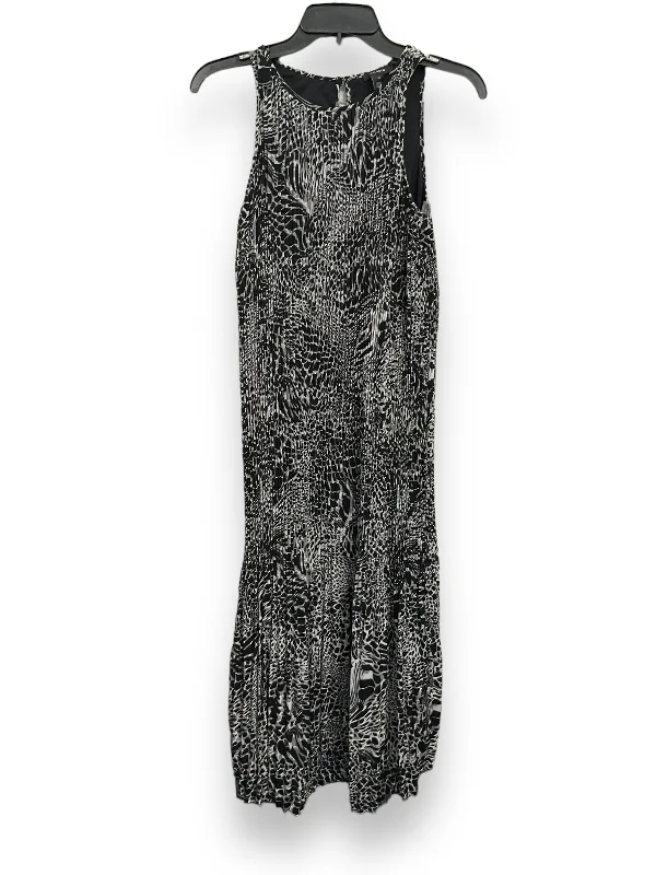 Dress Casual Midi By Halogen In Black & White, Size: Xs Trendy Knit Midi Dress