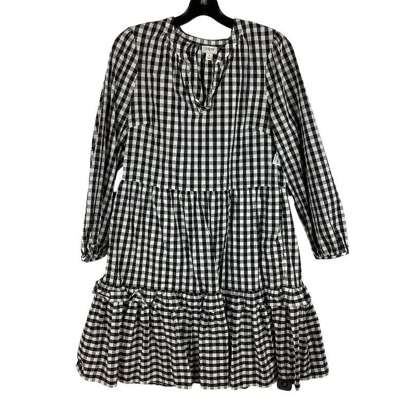 Dress Casual Midi By J. Crew In Black & White, Size: S Stylish Long Sleeve Floral Midi Dress Dress Casual Midi By J. Crew In Black & White, Size: S Stylish Long Sleeve Floral Midi Dress