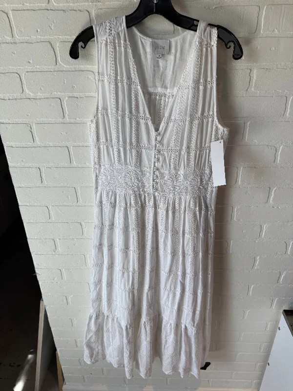 Dress Casual Midi By Johnny Was In White, Size: M Comfortable Knitwear Midi Dress