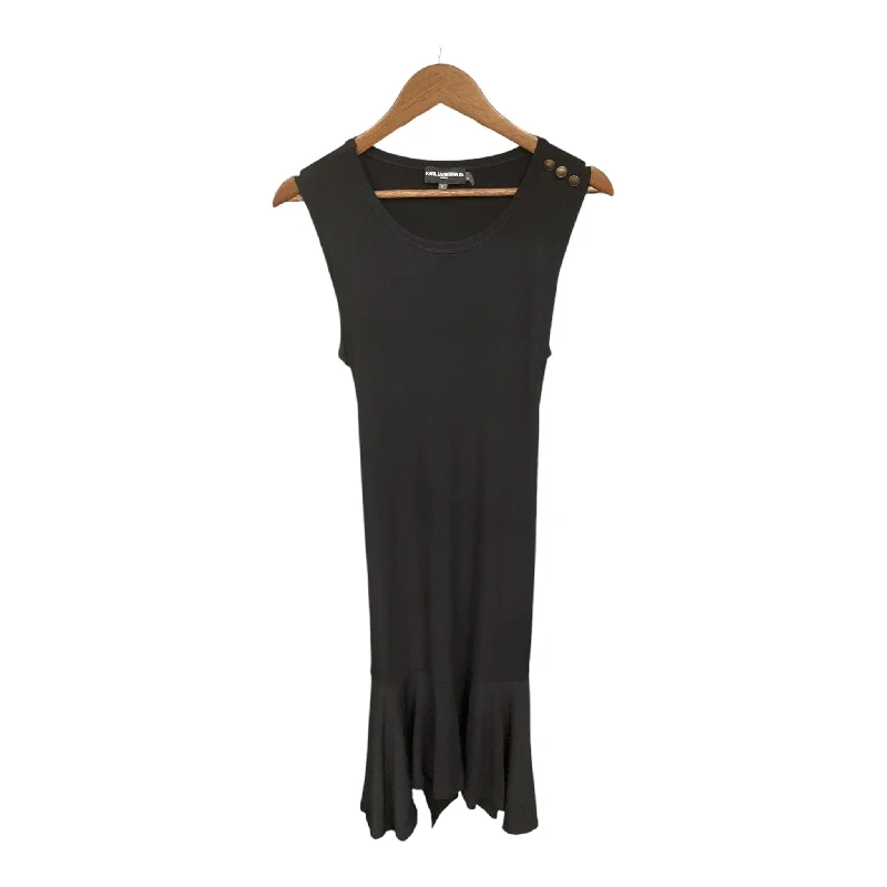 Dress Casual Midi By Karl Lagerfeld In Black, Size: L Fashionable Pleated Midi Dress Dress Casual Midi By Karl Lagerfeld In Black, Size: L Fashionable Pleated Midi Dress