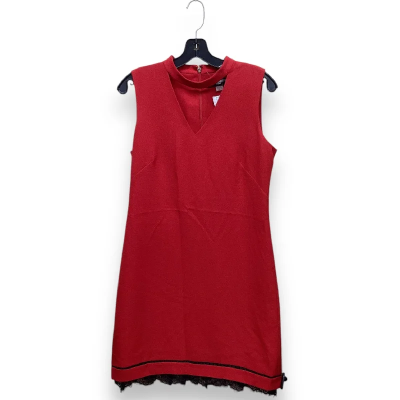 Dress Casual Midi By Karl Lagerfeld In Red, Size: M Fashionable Fitted Midi Dress
