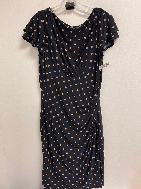 Dress Casual Midi By Lauren By Ralph Lauren In Navy, Size: L Stylish Off-Shoulder Ruffle Dress Dress Casual Midi By Lauren By Ralph Lauren In Navy, Size: L Stylish Off-Shoulder Ruffle Dress