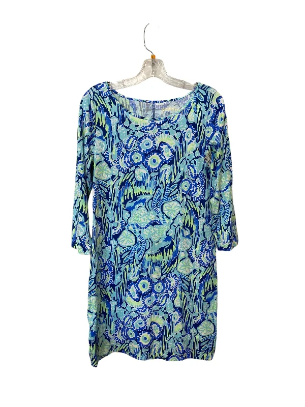 Dress Casual Midi By Lilly Pulitzer In Multi-colored, Size: M Trendy Fit-and-Flare Midi Dress Dress Casual Midi By Lilly Pulitzer In Multi-colored, Size: M Trendy Fit-and-Flare Midi Dress