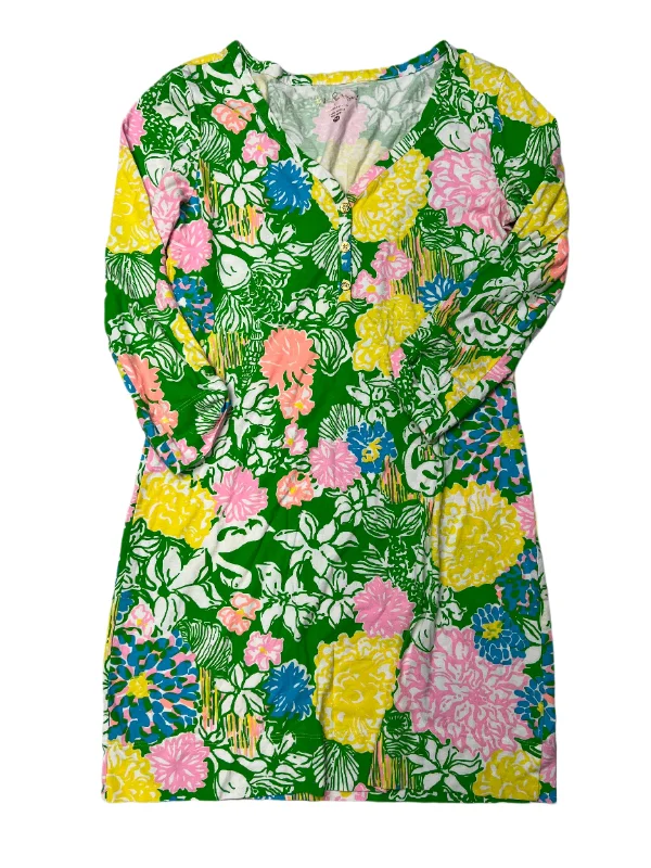 Dress Casual Midi By Lilly Pulitzer In Multi-colored, Size: M Stylish Button-Up Midi Dress Dress Casual Midi By Lilly Pulitzer In Multi-colored, Size: M Stylish Button-Up Midi Dress