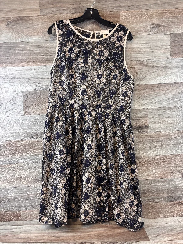 Dress Casual Midi By Loft In Black & Tan, Size: M Stylish Wraparound Midi Dress