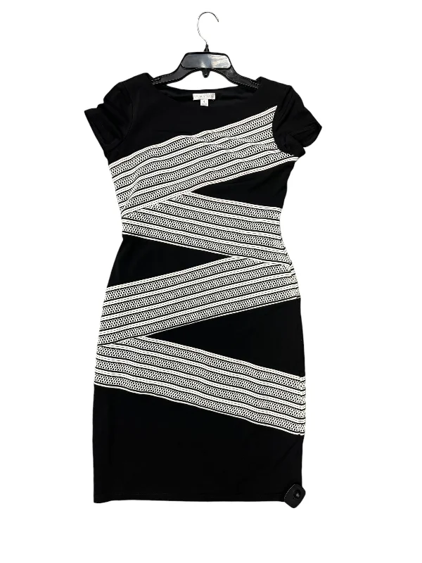 Dress Casual Midi By London Times In Black & White, Size: 4p Elegant Pleated Sleeve Midi Dress Dress Casual Midi By London Times In Black & White, Size: 4p Elegant Pleated Sleeve Midi Dress