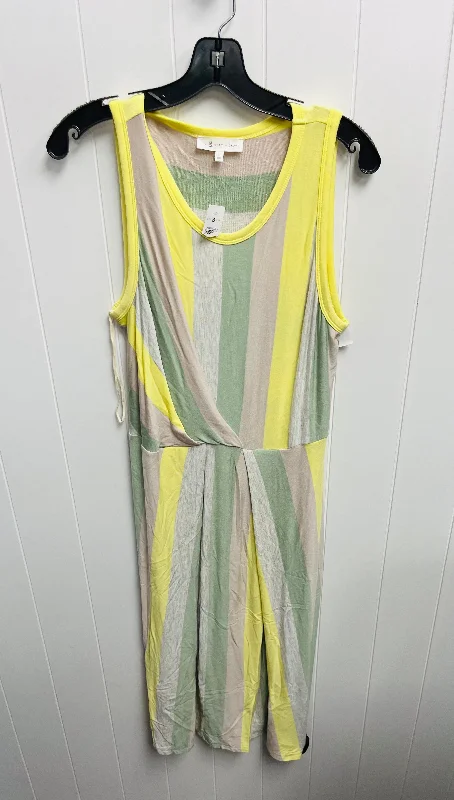Dress Casual Midi By Lou And Grey In Green & Yellow, Size: L Elegant Puff Sleeve Midi Dress Dress Casual Midi By Lou And Grey In Green & Yellow, Size: L Elegant Puff Sleeve Midi Dress