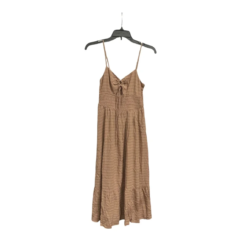 Dress Casual Midi By Love Tree In Brown, Size: S Fashionable Skater Midi Dress