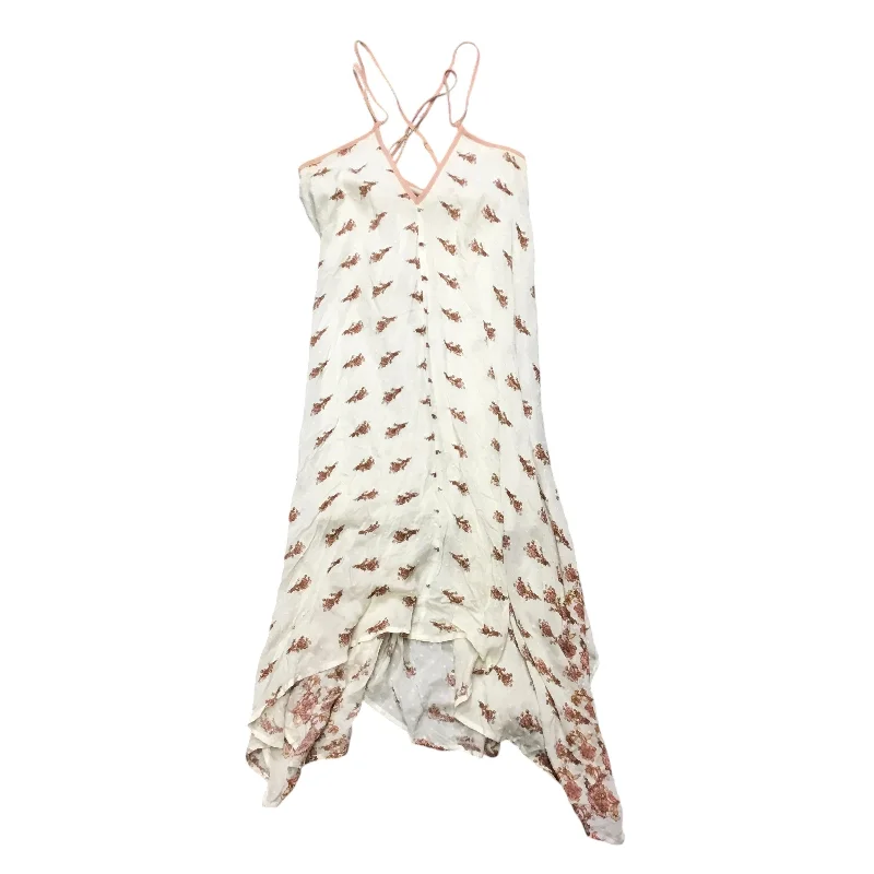 Dress Casual Midi By Lovestitch In Cream, Size: M Elegant Floral Appliqué Midi Dress Dress Casual Midi By Lovestitch In Cream, Size: M Elegant Floral Appliqué Midi Dress