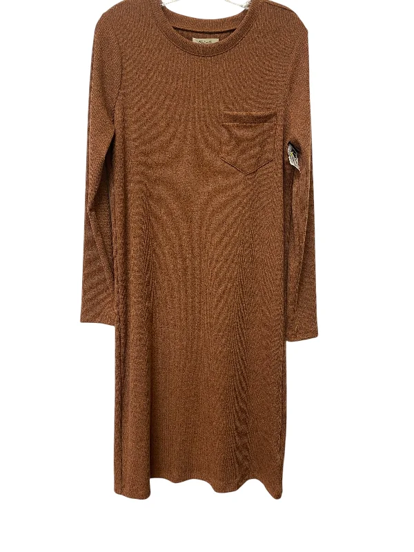 Dress Casual Midi By Madewell In Brown, Size: M Cozy Spaghetti Strap Midi Dress