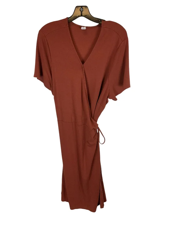 Dress Casual Midi By Old Navy In Brown, Size: Xxl Elegant Satin Slip Midi Dress