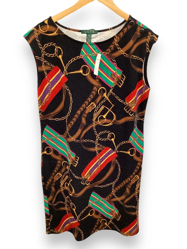 Dress Casual Midi By Ralph Lauren In Black, Size: Xl Elegant Satin Midi Dress