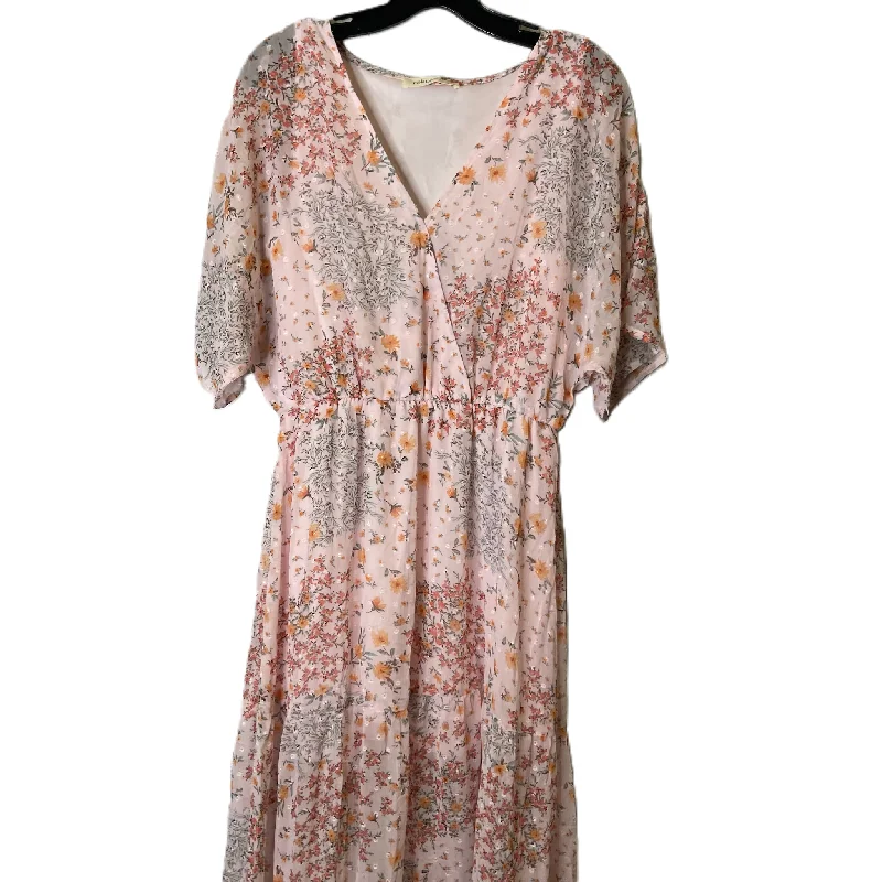 Dress Casual Midi By Rokoko In Pink, Size: M Stylish Silk Midi Dress