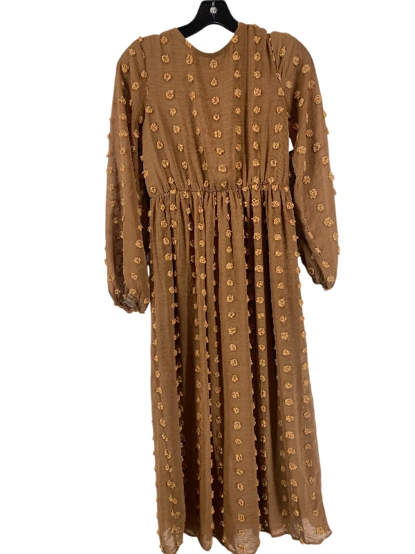 Dress Casual Midi By Roolee In Brown, Size: Xs Comfortable Floral Print Midi Dress