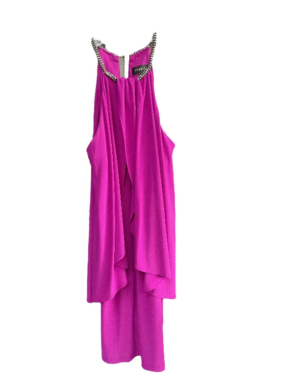 Dress Casual Midi By Scarlett In Purple, Size: 4 Elegant Lace Trim Midi Dress