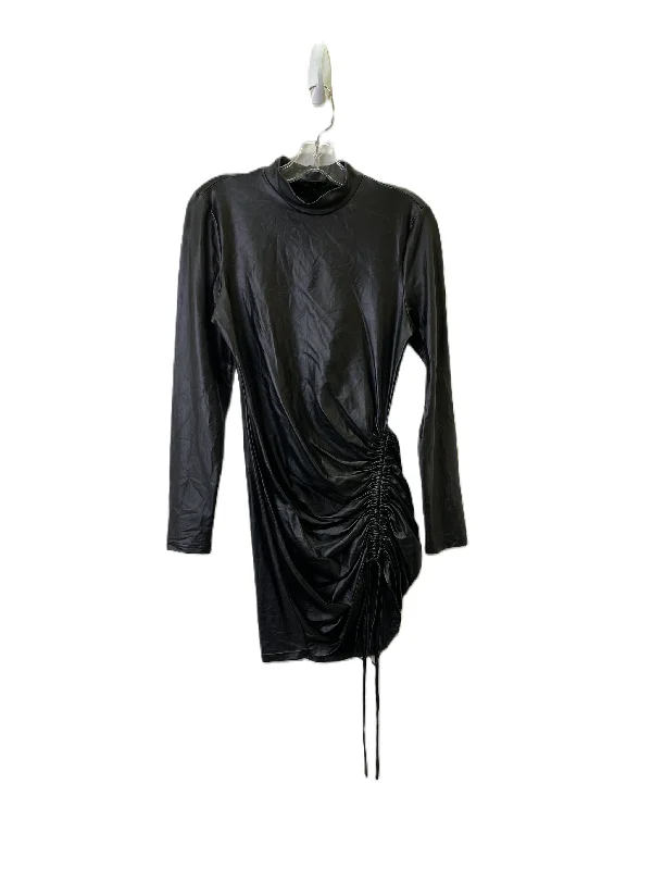 Dress Casual Midi By Shein In Black, Size: L Elegant Satin Button Midi Dress