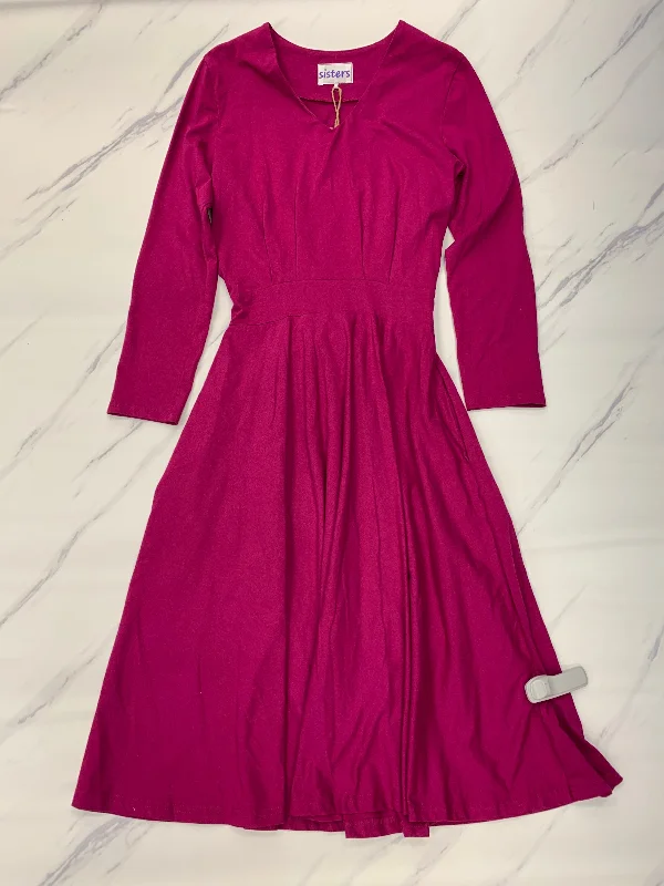 Dress Casual Midi By Sisters In Pink, Size: M Elegant Satin Midi Dress