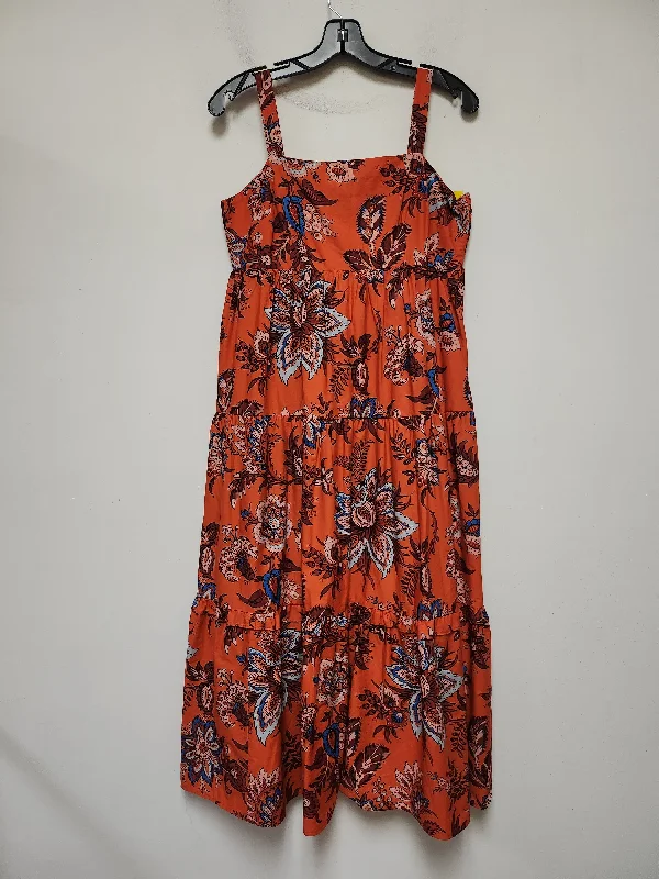 Dress Casual Midi By Target-designer In Orange, Size: M Elegant V-Neck Midi Dress
